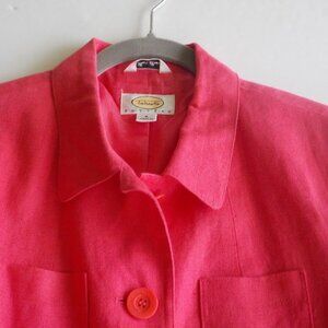 Talbots Linen Blazer - Hot Pink - 8 Petite - Like New Condition (294)